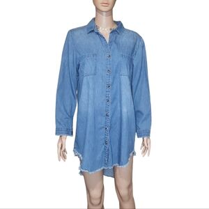Rebecca Elliot High-Low Chambray Shirt Dress